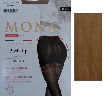 Mona Push-Up 40 den rajstopy visone _ 2/S