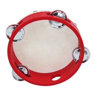 6 Inch Hand Tambourine with Metal Single Row 4pcs