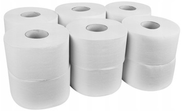 PAPIER TOALETOWY JUMBO Z CELULOZY DWUWARSTWOWY fi18 12 ROLEK