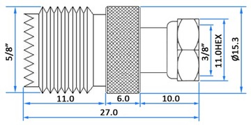 Адаптер РЧ-антенны F/wt-UHF/UC1/gn 50 Ом