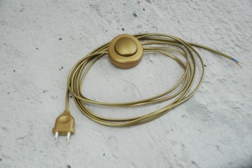 золотой напольный соединительный кабель 350 см с вилкой и выключателем для лампы DIY