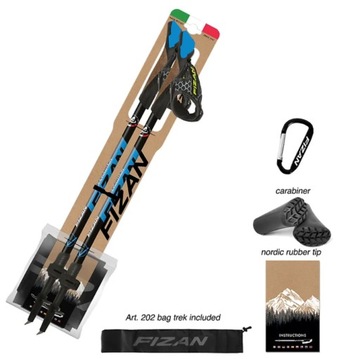 Kije nordic walking Fizan Revolution z ostrym grotem+ pokrowiec