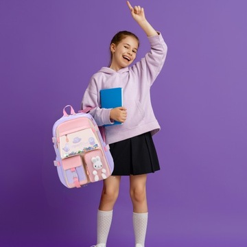 PLECAK SZKOLNY TORNISTER MŁODZIEŻOWY DLA DZIEWCZYNKI POJEMNY DUŻY