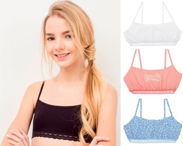 KLEO top staniczek z koronką bawełniany 140/ 146