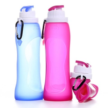 2 szt. Silikonowa składana butelka na wodę 500 ml