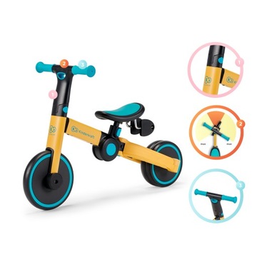 KINDERKRAFT Детский беговел, трехколесный велосипед, 3-в-1 4Trike Blue