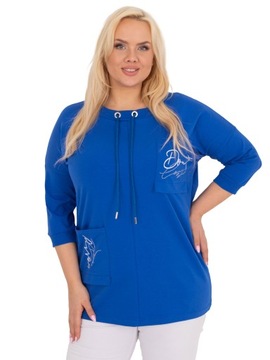 BLUZKA CASUALOWA PLUS SIZE damska z kieszeniami