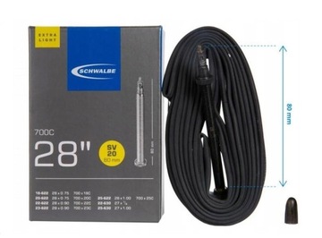 Dętka szosowa Schwalbe SV-20 Extra Light 80mm 65g