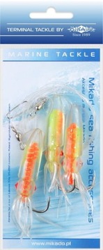 Mikado zestaw morski SQUID RIG 7.5 cm hak 3x4/0 Or