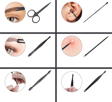 ZESTAW PRZYBORNIK DO MANICURE PEDICURE PAZNOKCI ETUI 16EL