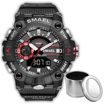 ZEGAREK MĘSKI WOJSKOWY MILITARNY SPORTOWY WODOODPORNY DATA ALARM + PUDEŁKO