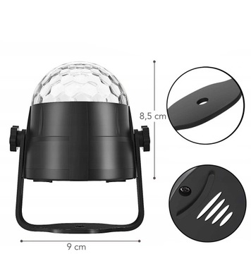 DISCO RGB LED ДИСКОШАР ПРОЕКТОР ЦВЕТНОЙ ШАР НОВЫЙ ГОД + ПУЛЬТ ДУ