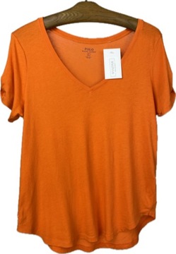 T-shirt damski bawełniany basic pomarańczowy POLO RALPH LAUREN r. L