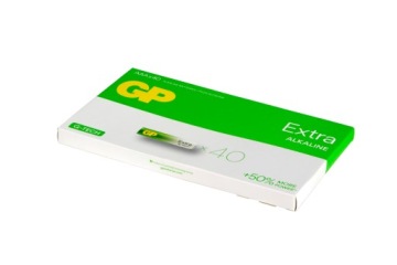 40 шт. ЩЕЛОЧНЫЕ БАТАРЕИ GP Extra G-TECH R3 AAA пальчиковые.