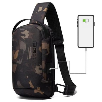 PLECAK miejski BANGE na JEDNO ramię ORGANIZER USB
