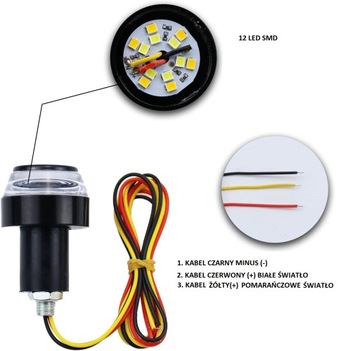 СВЕТОДИОДНЫЕ СИГНАЛИ ПОВОРОТА 12LED 2IN1 РУЛЕВЫЕ КОЛЕСА ДЛЯ МОТОЦИКЛОВ