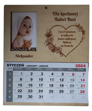 Personalizowany kalendarz ze zdjęciem na dzień Babci i Dziadka Prezent