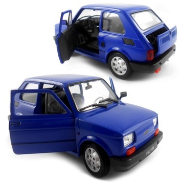 FIAT 126P MALUCH MODEL METAL WELLY 1:21 NIEBIESKI