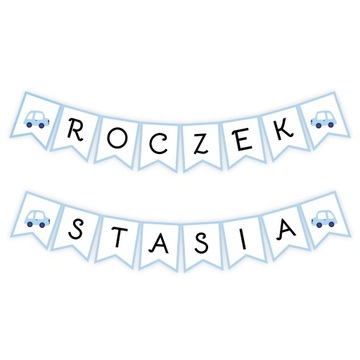 Girlanda ROCZEK CHRZEST URODZINY + IMIĘ DZIECKA