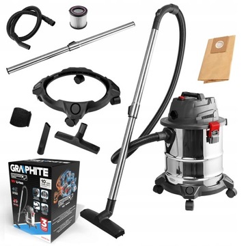 ГРАФИТОВЫЙ ПЫЛЕСОС МАСТЕРСКАЯ 18В ВЛАЖНАЯ/СУХАЯ 20Л