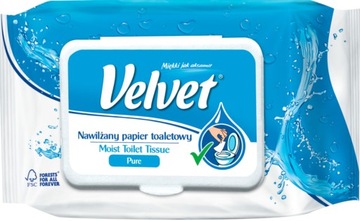 Velvet papier toaletowy nawilżany PURE 42 listki