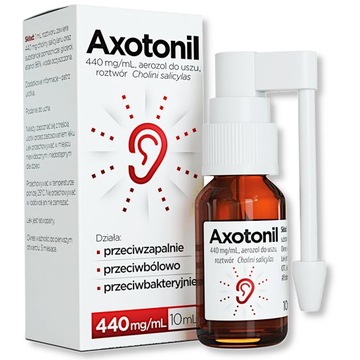 AXOTONIL aerozol lek Ból Ucha i Stan Zapalny 10 ml