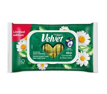 Velvet Nawilżany papier toaletowy Aloes 48szt