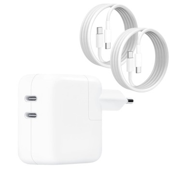 ŁADOWARKA do IPHONA 15 2X USB C 50W + 2x KABLE USB typ C to C 1,5m GRATIS !