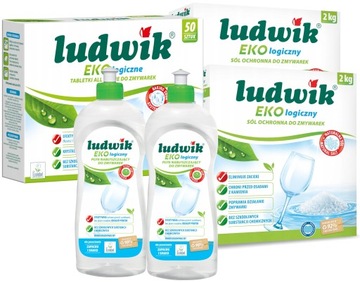 LUDWIK EKO Tabletki 50 Sól 4kg Nabłyszczacz 1000ml