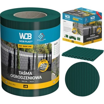 TAŚMA OGRODZENIOWA 19cmx35m ZIELONA OGRODZENIE PVC