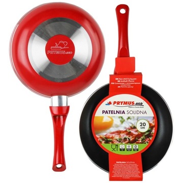 PATELNIA SOLIDNA 20 CM ALUMINIOWA GAZ PŁYTA GRZEWCZA DO SMAŻENIA NON STICK