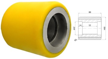 RAP-RB Rolka do wózków bez łożysk fi 80mm fi 47mm