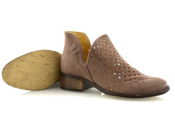 ПОЛЬСКИЕ КОРИЧНЕВЫЕ АЖУРНЫЕ ВЕСЕННЕ-ОСЕННИЕ БОТИНКИ 39