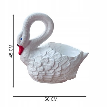 ŁABĘDŹ DONICA W KSZTAŁCIE ŁABĘDZIA OSŁONKA NA KWIATY FIGURA OGRODOWA H:45CM