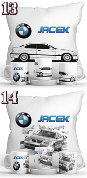 ZESTAW BMW KUBEK + PODUSZKA + IMIE