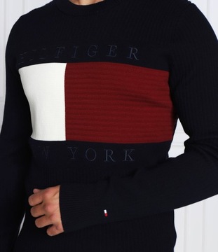 TOMMY HILFIGER sweter | Regular Fit granatowy