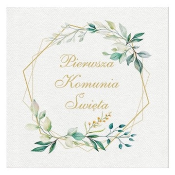 SERWETKI 40x40 skł.AIRLAID KOMUNIA Leaves Frame a'50 (8)