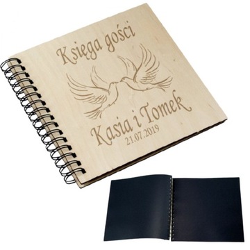 PERSONALIZOWANY ALBUM ŚLUBNY W DREWNIE GRAWER PREZ