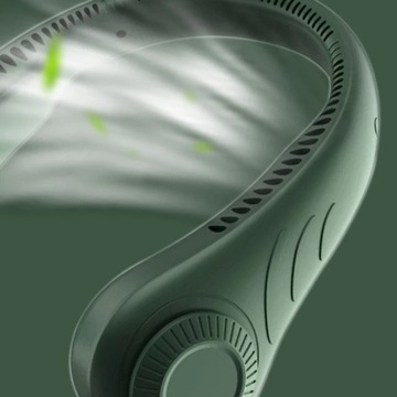 ПОРТАТИВНЫЙ НАШЕЙНЫЙ ВЕНТИЛЯТОР, РЕГУЛИРУЕМЫЙ USB, 1200 МАЧ, ЗЕЛЕНЫЙ