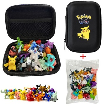 24SZT POKEMON FIGUREK PIKACHU FIGURKI+ETUI PUDEŁKO box CZARNY