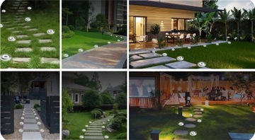 СОЛНЕЧНАЯ САДОВАЯ ЛАМПА СВЕТОДИОДНЫЕ НАЗЕМНЫЕ ЛАМПЫ ДИСКОВЫЙ ДАТЧИК СУМЕРКИ 4 X ДИСК