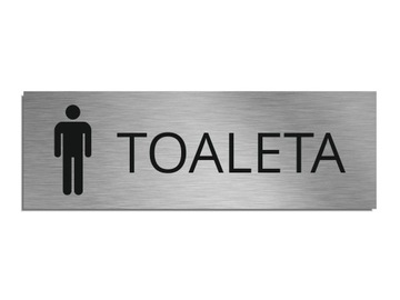 Tabliczka Toaleta męska stal nierdzewna 8x24cm