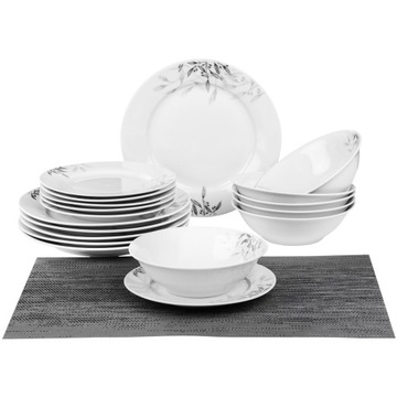 НАБОР ОБЕДЕННЫХ ТАРЕЛОК БЕЛЫЙ НАБОР 18 ЭЛЕКТРИКИ НА 6 ЧЕЛОВЕК ОБЕДЕННЫЙ СЕРВИС