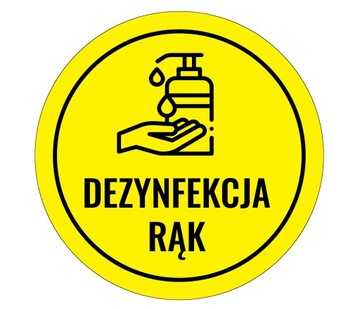 NAKLEJKA informacyjna DEZYNFEKCJA RĄK WIRUS 15cm