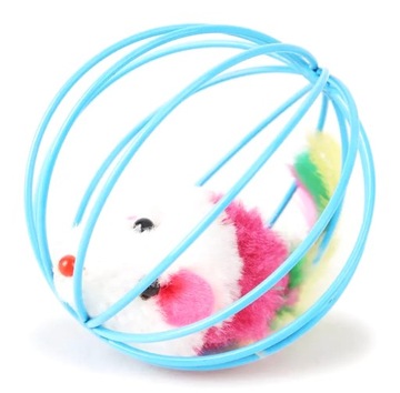 ИГРУШКА ДЛЯ КОТА МЫШЕЧНЫЙ ШАРИК С ПЕРЬЕВОЙ ПОГРЕМКОЙ