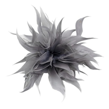 brooch with hair feathers
