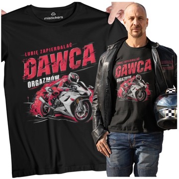 KOSZULKA MOTOCYKLOWA T-SHIRT MĘSKA MOTOR PREZENT DLA MOTOCYKLISTY PREMIUM