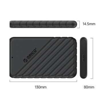 Корпус Orico для твердотельного накопителя SATA 2,5 дюйма, USB 3.1, черный, 5 Гбит/с