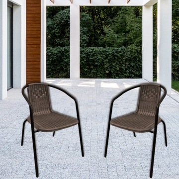 2x ТЕРРАСНЫЙ СТУЛ ТЕРРАСНЫЙ САДОВЫЙ СТУЛ КОМПЛЕКТ САДОВОЙ МЕБЕЛИ ТЕХНОРАТАН