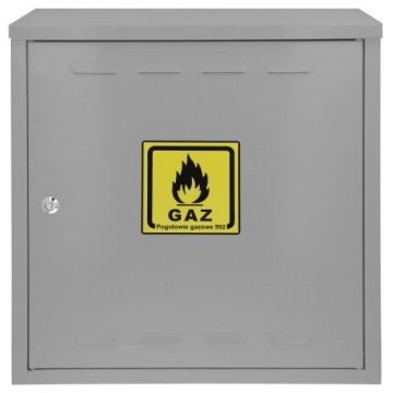 SZAFKA GAZOWA SKRZYNKA 60x80x25 SZARA Z PLECAMI